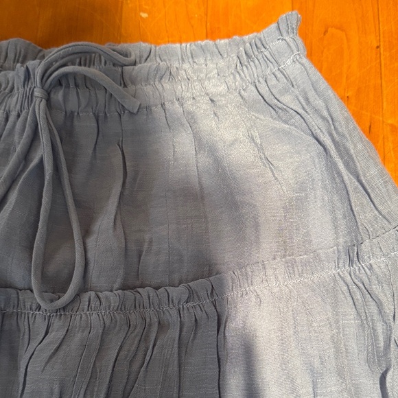 Bobeau Ruffle Edge Dusty Blue Maxi Skirt - Picture 7 of 8